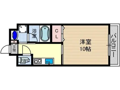協同レジデンス摂津富田(1K/4階)の間取り写真