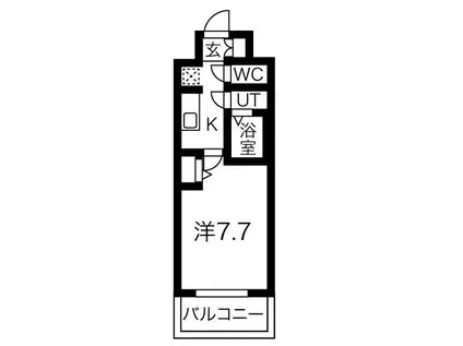 MJC大阪ラフィーネ(1K/3階)の間取り写真