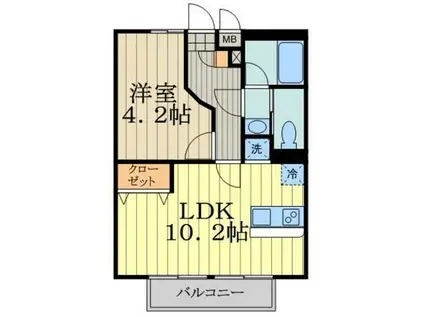 エスタシオン(1LDK/1階)の間取り写真