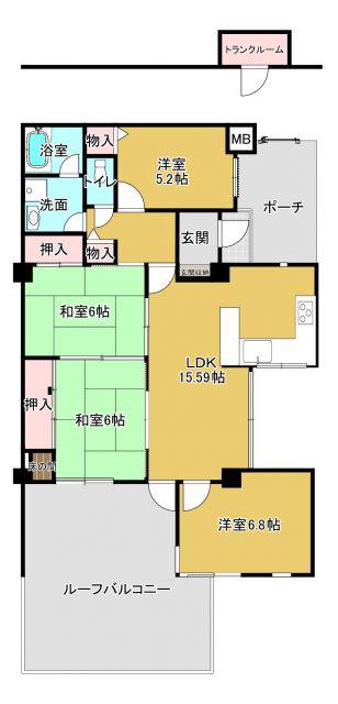 グランドメゾン姫路(4LDK/5階)の間取り写真