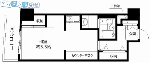 新潟ダイカンプラザ遊学館(1DK/5階)の間取り写真