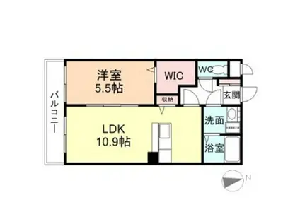 ユーミー下大久保(1LDK/1階)の間取り写真