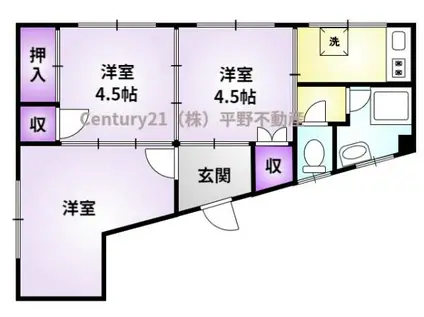 黒岩ビル3階(3K/3階)の間取り写真