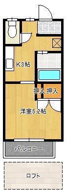 プラザドゥアトレ(1K/2階)の間取り写真