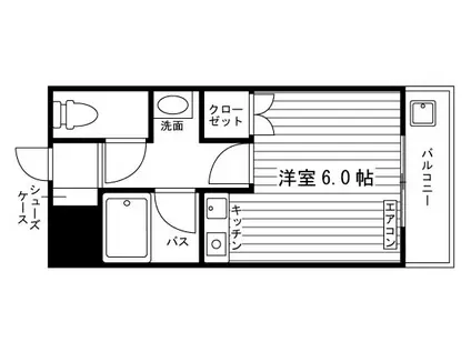 リバイル六坊(ワンルーム/1階)の間取り写真