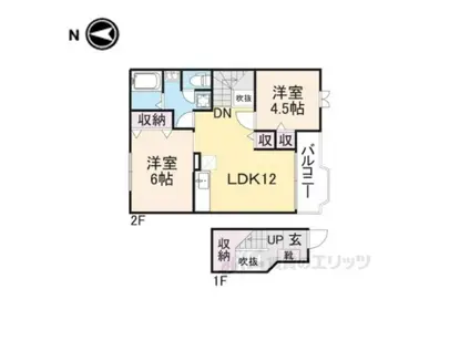 シティーパル12(2LDK/2階)の間取り写真