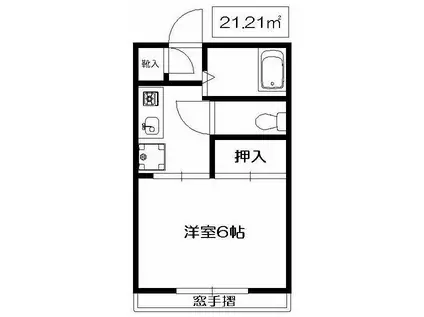 ロジュマン久米川(1K/2階)の間取り写真