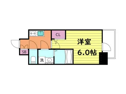 S-RESIDENCE高井田BELETA(1K/9階)の間取り写真