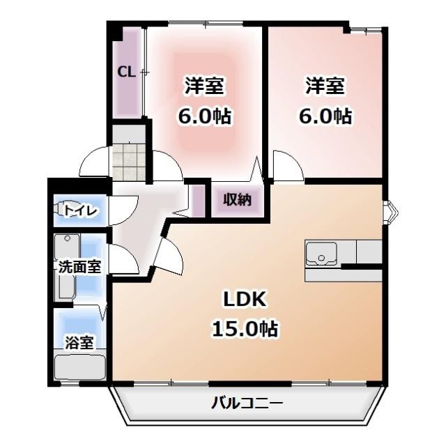 ラ・コンフォルテ(2LDK/2階)の間取り写真