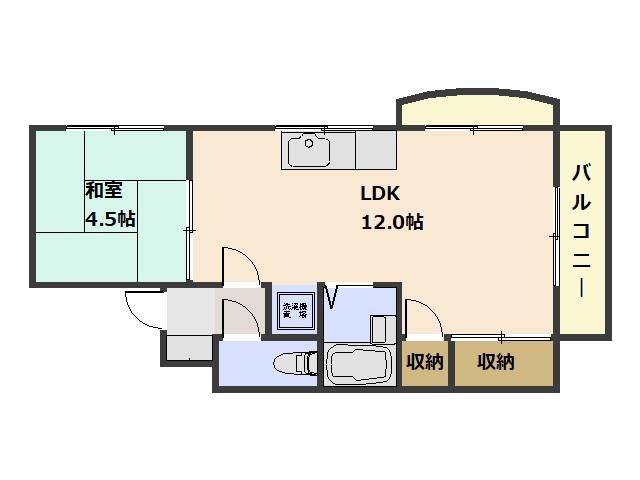 吉島マンション(1LDK/3階)の間取り写真