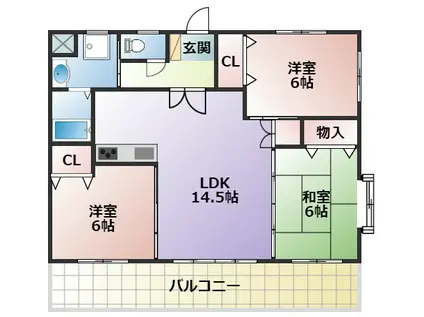 センチュリーハウス(3LDK/3階)の間取り写真
