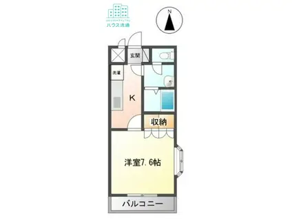 ベルローズ(1K/2階)の間取り写真