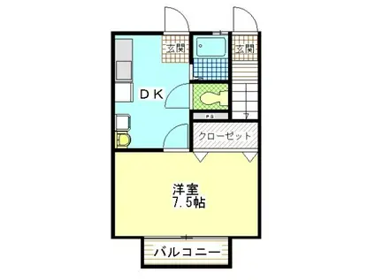 さくらま荘(1K/2階)の間取り写真