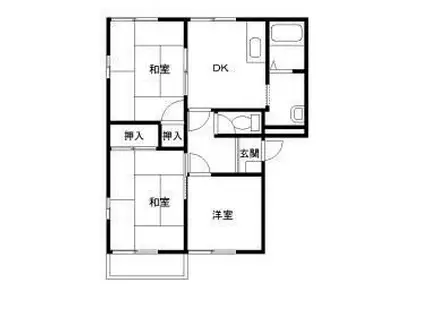 コーポ藤(3DK/2階)の間取り写真