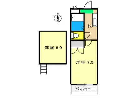 サンルージュ(1K/3階)の間取り写真