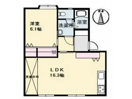 フローレンス II(1LDK/1階)の間取り写真