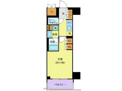 THE GATEHOUSE浅草雷門旧ブランシエスタ浅草雷門(1K/4階)の間取り写真