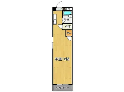 オーシャン御井III(ワンルーム/1階)の間取り写真