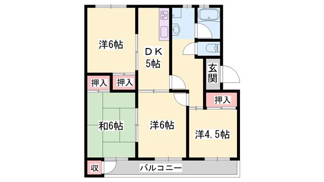 年ヶ森ハイツ(4DK/3階)の間取り写真