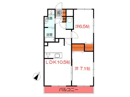 アールズコート(2LDK/5階)の間取り写真