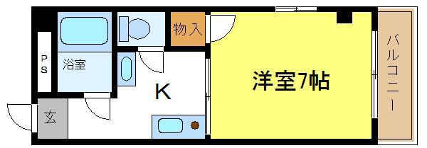 ビルシャナ長居(1K/2階)の間取り写真
