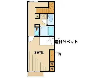 レオパレスプレジール町田(1K/2階)の間取り写真