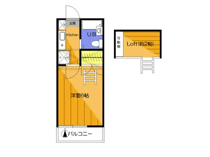 コーポ・ヤヨイ(1K/1階)の間取り写真