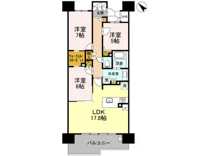 プレミスト金沢駅西本町1103(3LDK/11階)の間取り写真