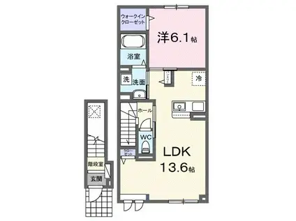 ブリッサ砂川S I(1LDK/2階)の間取り写真