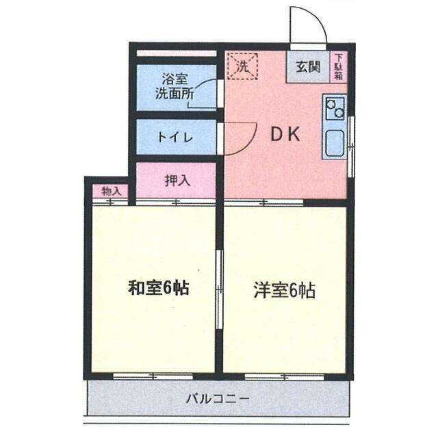 パレスTM(2DK/1階)の間取り写真