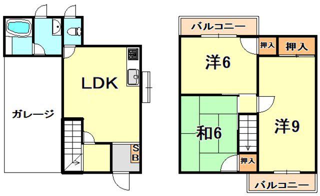 西神グリーンハイツ(3LDK/1階)の間取り写真