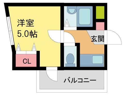ステラハウス15(1K/1階)の間取り写真