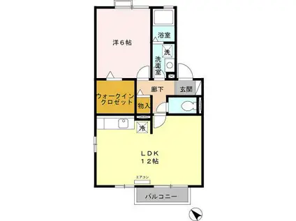 HERITAGE AI 3(1LDK/2階)の間取り写真