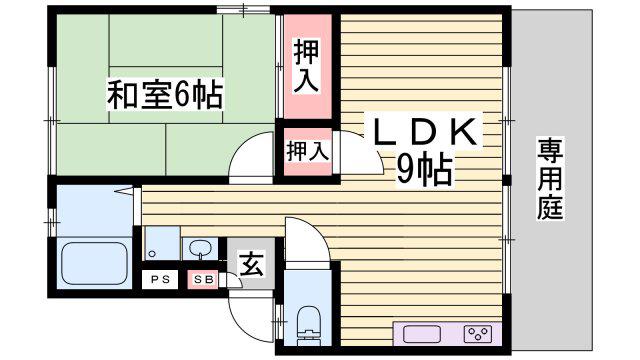 ピュアハイツ(1LDK/1階)の間取り写真