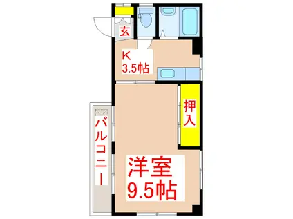 南ビル(1K/4階)の間取り写真