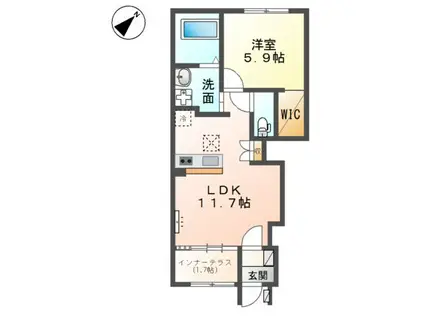 グランハイツN(1LDK/1階)の間取り写真