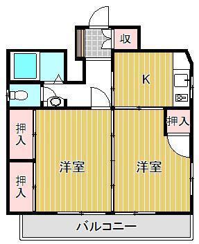 京都池園(2K/3階)の間取り写真