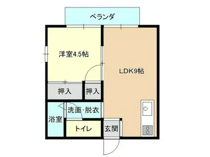 サンハイツシーガル(1LDK/2階)の間取り写真