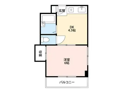 エコーハイツ(1DK/3階)の間取り写真