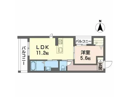 ハルミエールII(1LDK/3階)の間取り写真