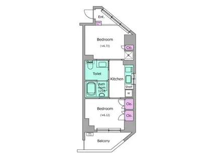 レジディア渋谷(1LDK/6階)の間取り写真