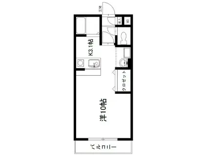 VEIN(1K/3階)の間取り写真