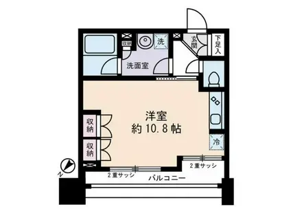 ディークラディアイヴァン初台(ワンルーム/3階)の間取り写真