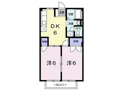 山本ハイツ2(2DK/2階)の間取り写真