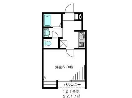 メゾンウィステリア(1K/1階)の間取り写真