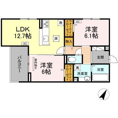 フラネーヴェ(2LDK/1階)の間取り写真