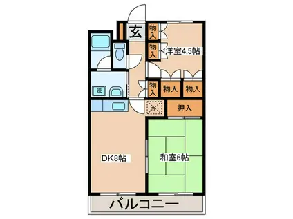 ドミシル池袋(2DK/1階)の間取り写真