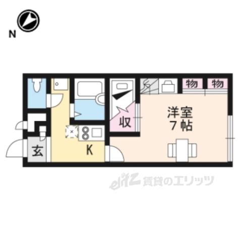 レオパレス アルカンシェル藤阪(1K/1階)の間取り写真