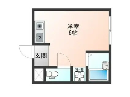 ハイツ正和(ワンルーム/4階)の間取り写真