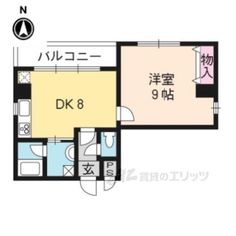 シャルマン岡崎(1DK/2階)の間取り写真